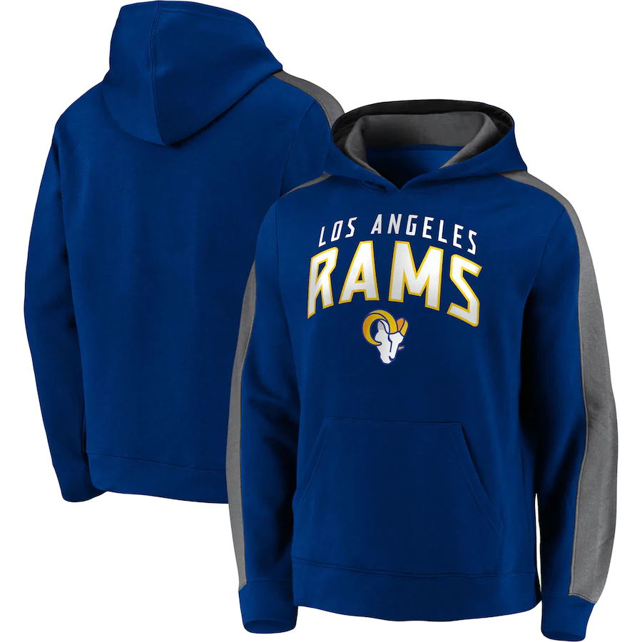 Men's Los Angeles Rams Royal Game Time Arch Pullover Hoodie Men's Los Angeles Rams Royal Game Time Arch Pullover Hoodie